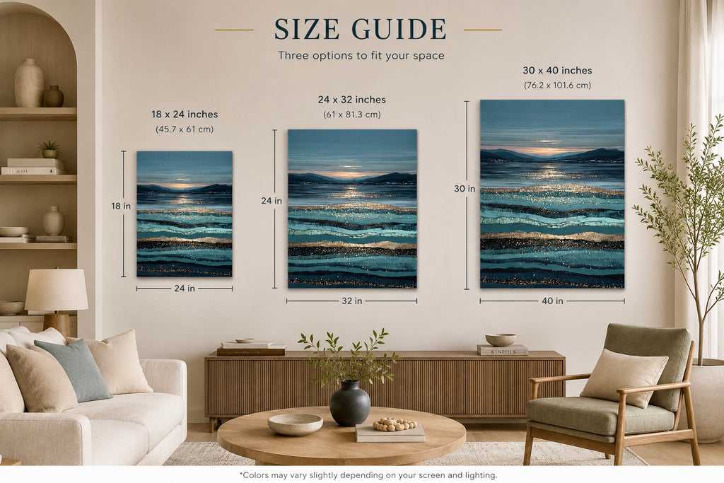Golden Horizon - Coastal Ocean Fine Art Print by Lina Gomez