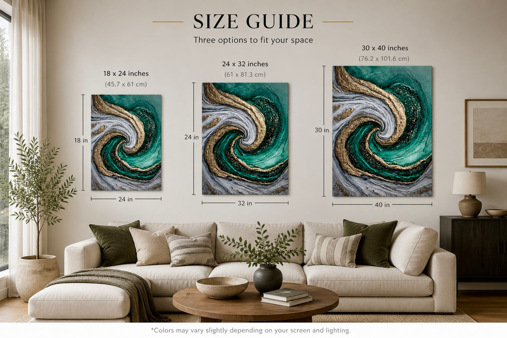 Emerald Current I - Coastal Canvas Print by Lina Gomez