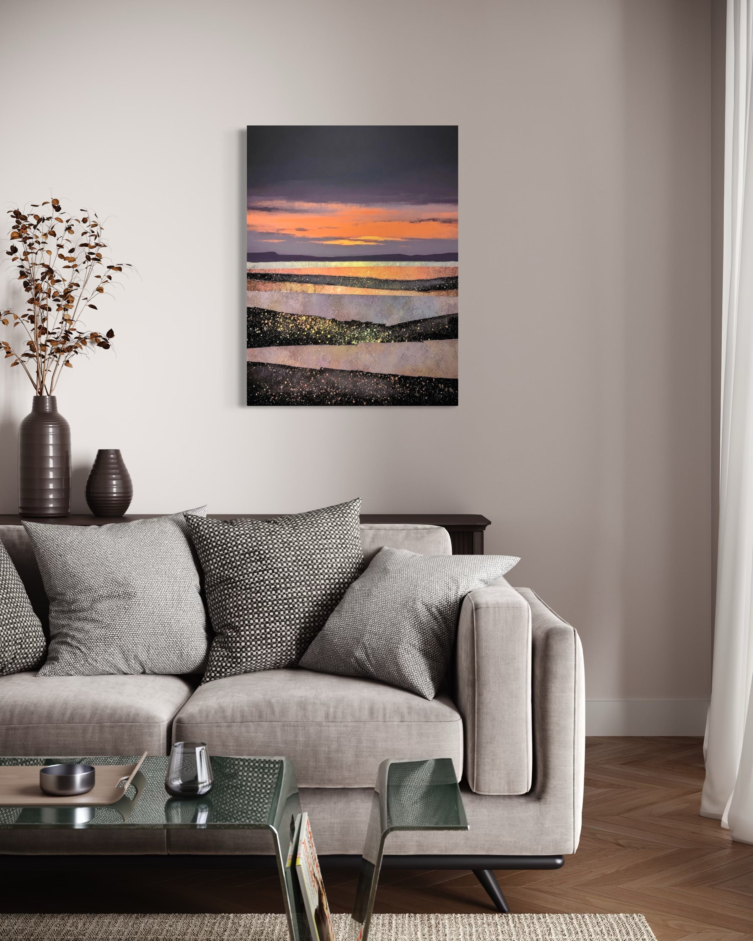 Golden Horizon - Coastal Canvas Print